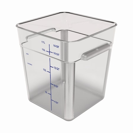 Carlisle Foodservice Squares Polycarbonate Food Storage Container, 6 qt, 8.75 x 8.75 x 7.31, Clear, Plastic 1195207